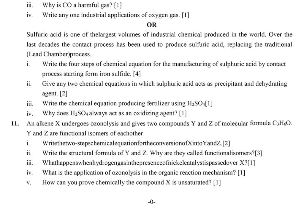 Class 11 Chemistry Model Question 5